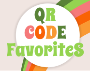 Screenshot of graphic with QRCode Favorites text in colors